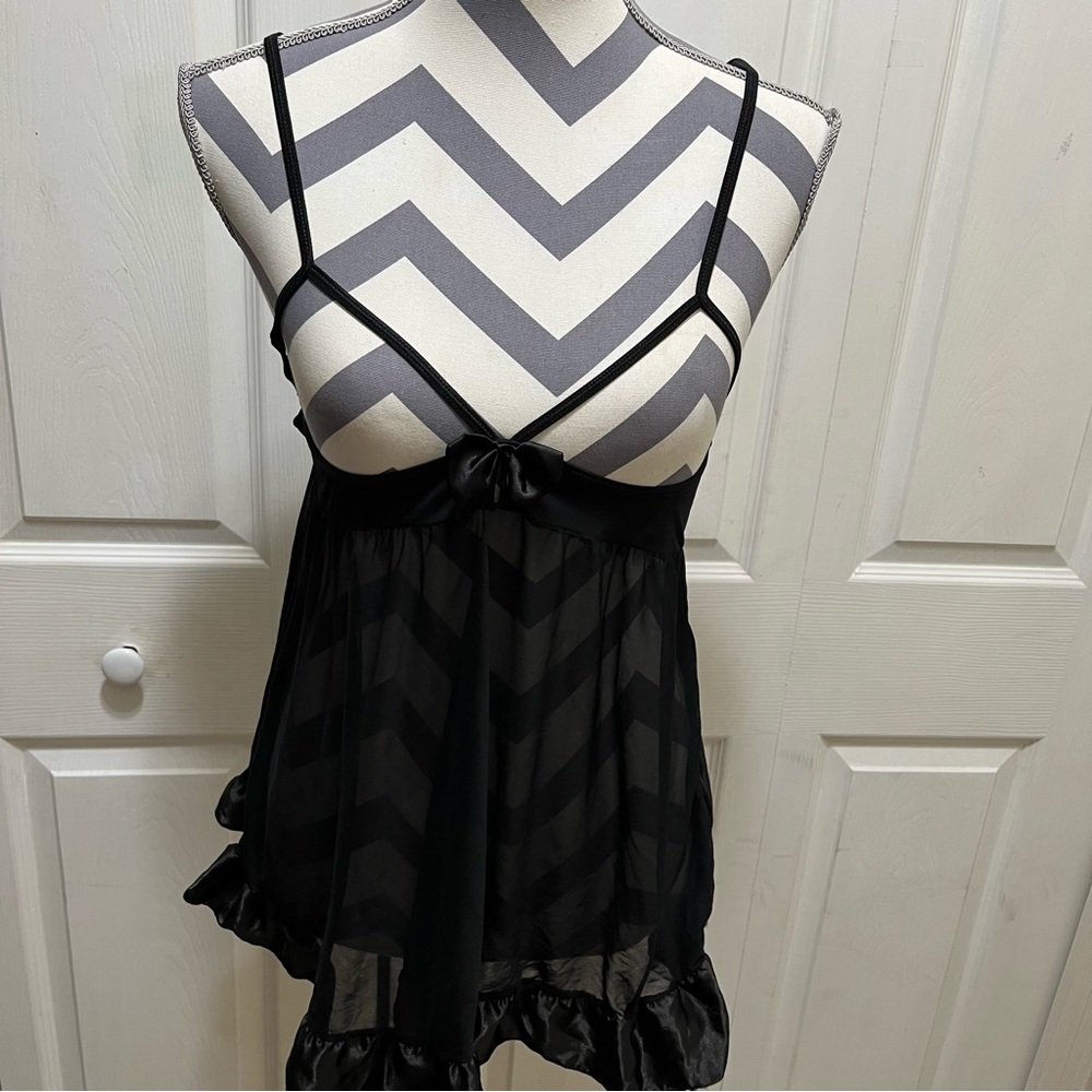 Rene Rofe Sexy Black Babydoll Lingerie